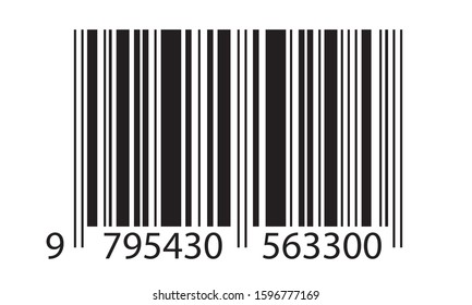 Barcode symbol. Bar code icon template with numbers isolated on white background