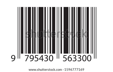 Barcode symbol. Bar code icon template with numbers isolated on white background