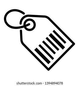 Barcode tag icon. Outline barcode tag vector icon for web design isolated on white background