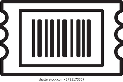 Barcode ticket icon design for scanning entry passes and automated admission systems