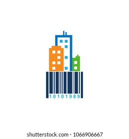 Barcode Town Logo Icon Design