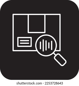 Barcode tracking delivery service icon with black filled line style. Shipping sign symbol. Related to order tracking, delivery home, warehouse, truck, courier and cargo icons. Vector illustration