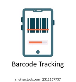 Barcode Tracking Vector  Flat Icon Design illustration. Ecommerce and shopping Symbol on White background EPS 10 File