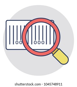 A barcode under magnifier concept of barcode scanning