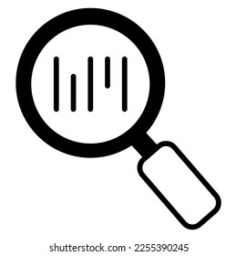 Barcode under magnifier showing concept of barcode scanning