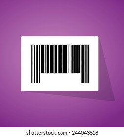 barcode ups code illustration design over a purple background