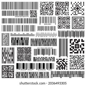 Barcode vector black icon set . Collection vector code of information on white background. Isolated black illustration icon set of barcode for web design.