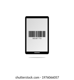 barcode vector in the center of the smartphone screen