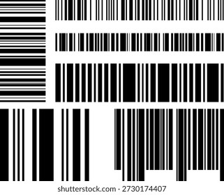 Barcode vector collection. Black and white scan codes.