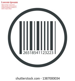 barcode vector icon 10 eps , Lorem ipsum Flat design