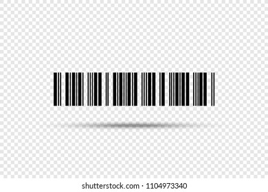 Barcode - vector icon. Bar code on transparent background