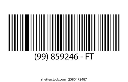 Barcode vector icon or bar code scan label for product price tag, Barcode vector icon with numbers. Easily editable	
