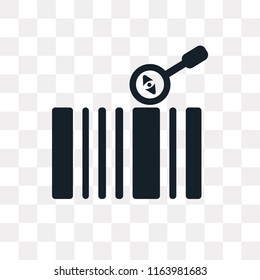 Barcode vector icon isolated on transparent background, Barcode logo concept