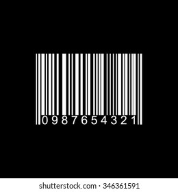 barcode vector icon isolated on black