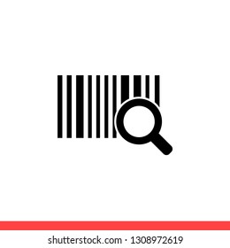 Barcode vector icon, label symbol. Simple, flat design for web or mobile app