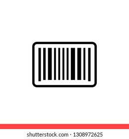 Barcode vector icon, label symbol. Simple, flat design for web or mobile app