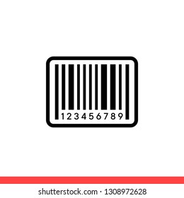 Barcode vector icon, label symbol. Simple, flat design for web or mobile app