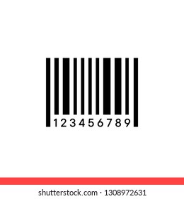 Barcode vector icon, label symbol. Simple, flat design for web or mobile app