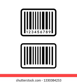 Barcode vector icon, label symbol. Simple, flat design for web or mobile app
