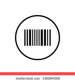 Barcode vector icon, label symbol. Simple, flat design for web or mobile app