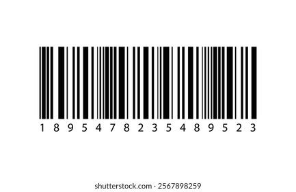 Barcode vector icon with numbers.