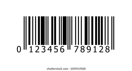 Barcode vector icon with numbers or bar code scan label for product price tag