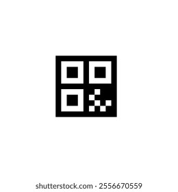 barcode vector icon in pixel style