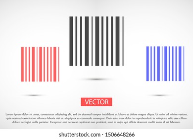 Barcode vector icon. Barcode for products icon. The bar code flat icon design. Shopping barcode
