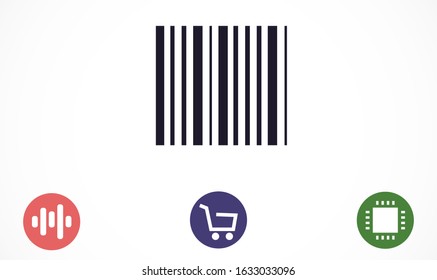 Barcode vector icon. Barcode for products icon. The bar code flat icon design. Shopping barcode