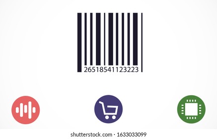 Barcode vector icon. Barcode for products icon. The bar code flat icon design. Shopping barcode