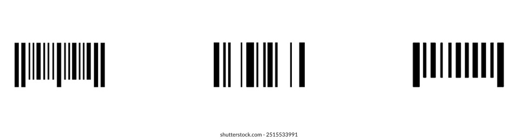 Barcode vector icon set. Retail barcodes collection. Vector Illustration. EPS 10