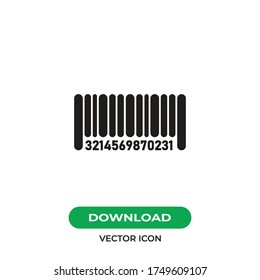 Icono vectorial de código de barras, signo simple para sitio web y aplicación móvil.