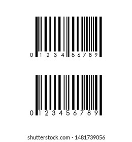 Barcode vector icon template. Item scan mark for products manufactory.