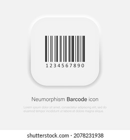 Barcode vector icon in trendy neumorphism style. Vector EPS 10