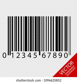 Barcode - Vector Illustration - Isolated On Transparent Background