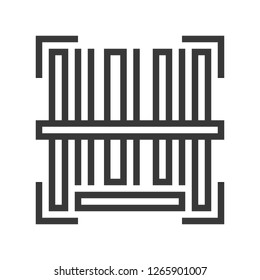 Barcode vector, Online shopping line design icon editable outline