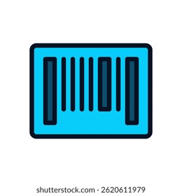 Barcode Vector for Product Identification and Scanning. Retail label icon for inventory, shop, and pricing. Filled Line Icon