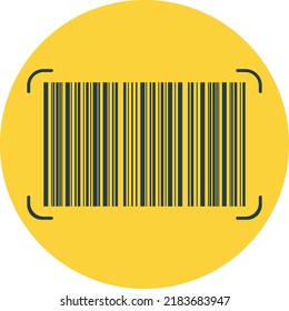 Barcode vector round color  yellow