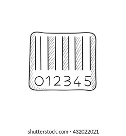 Barcode vector sketch icon isolated on background. Hand drawn Barcode icon. Barcode sketch icon for infographic, website or app.