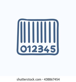 Barcode vector sketch icon isolated on background. Hand drawn Barcode icon. Barcode sketch icon for infographic, website or app.
