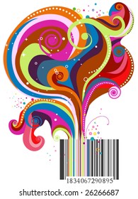 Barcode Wave Design - Vector