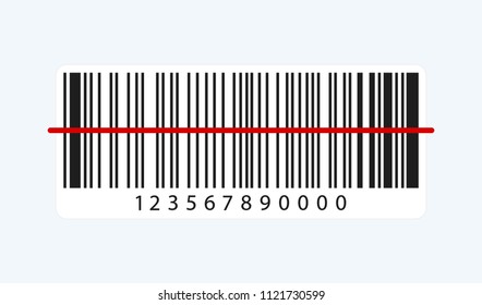 Barcode web icon isolated on white background, top view