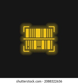 Barcode Gelb leuchtendes Neonsymbol