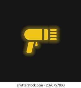 Barcode yellow glowing neon icon