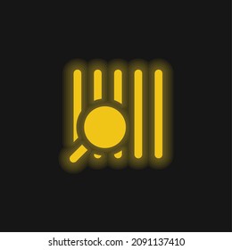 Icono de neón brillante amarillo código de barras