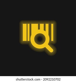 Barcode yellow glowing neon icon
