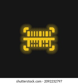 Icono de neón brillante amarillo código de barras