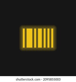Icono de neón brillante amarillo código de barras