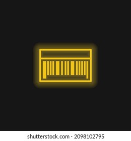 Barcode Gelb leuchtendes Neonsymbol