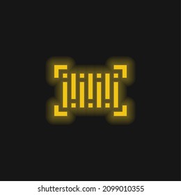 Barcode yellow glowing neon icon